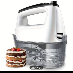 White Hand Mixer with Storage Case
